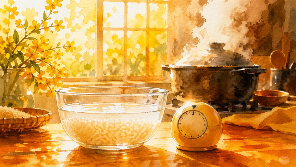 4基本の炊飯時間は浸水を含めても約1時間