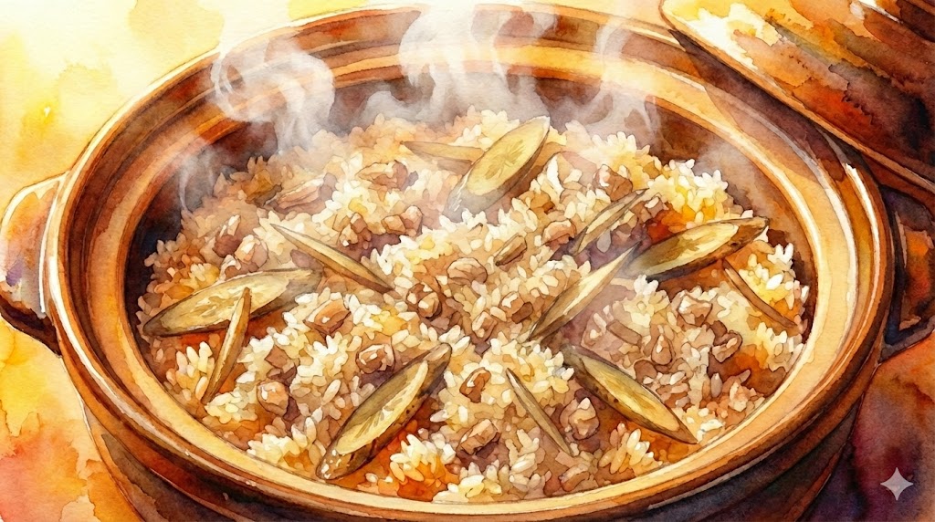 鶏肉を使った炊き込みご飯をふっくら仕上げる