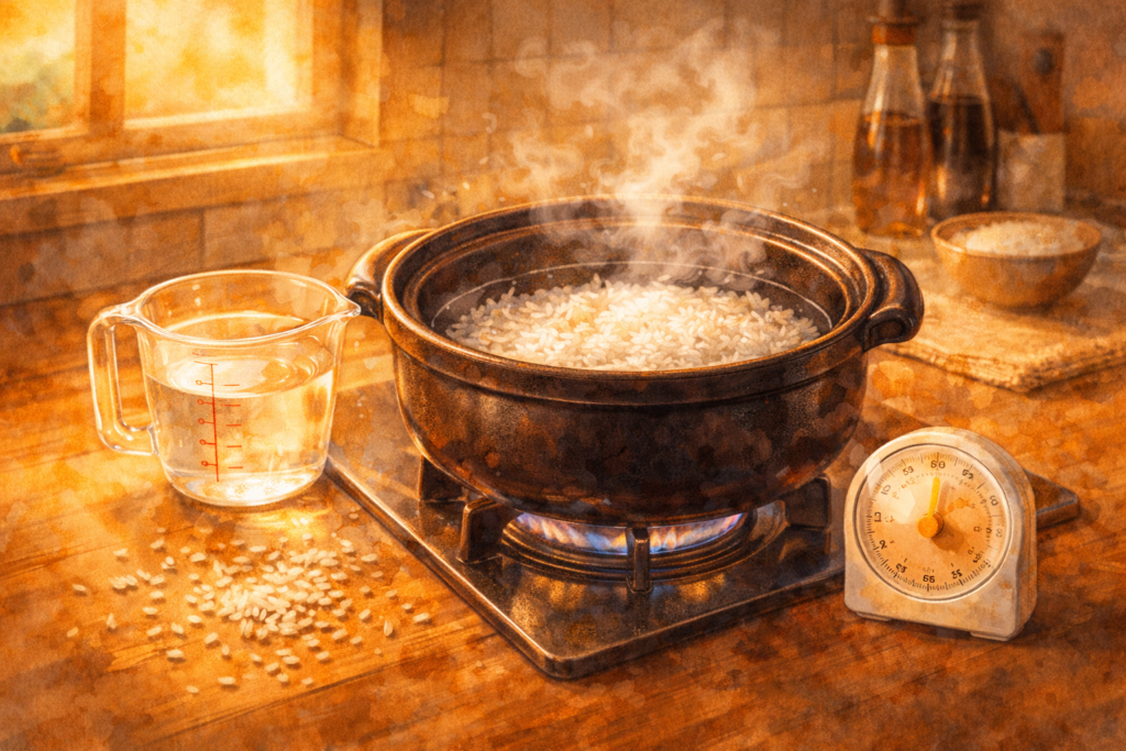 03初心者でも迷わない鍋でご飯を炊く手順