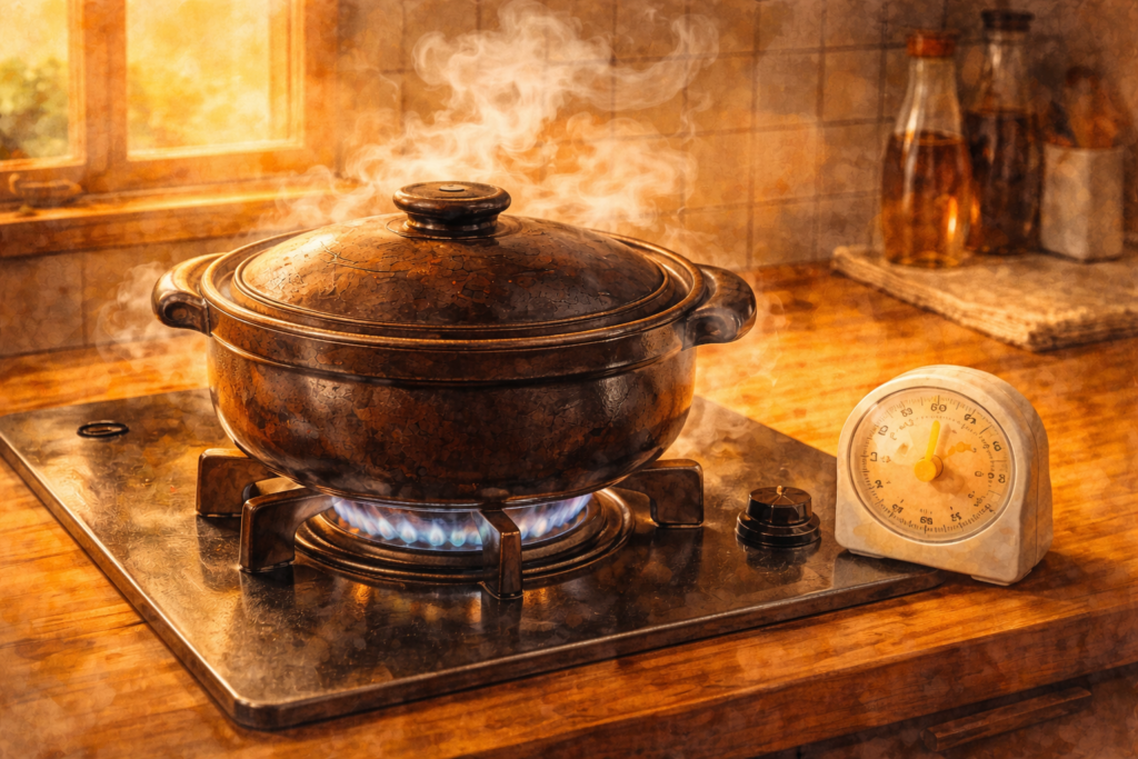 05強火・弱火・蒸らし、火加減の流れを覚えよう