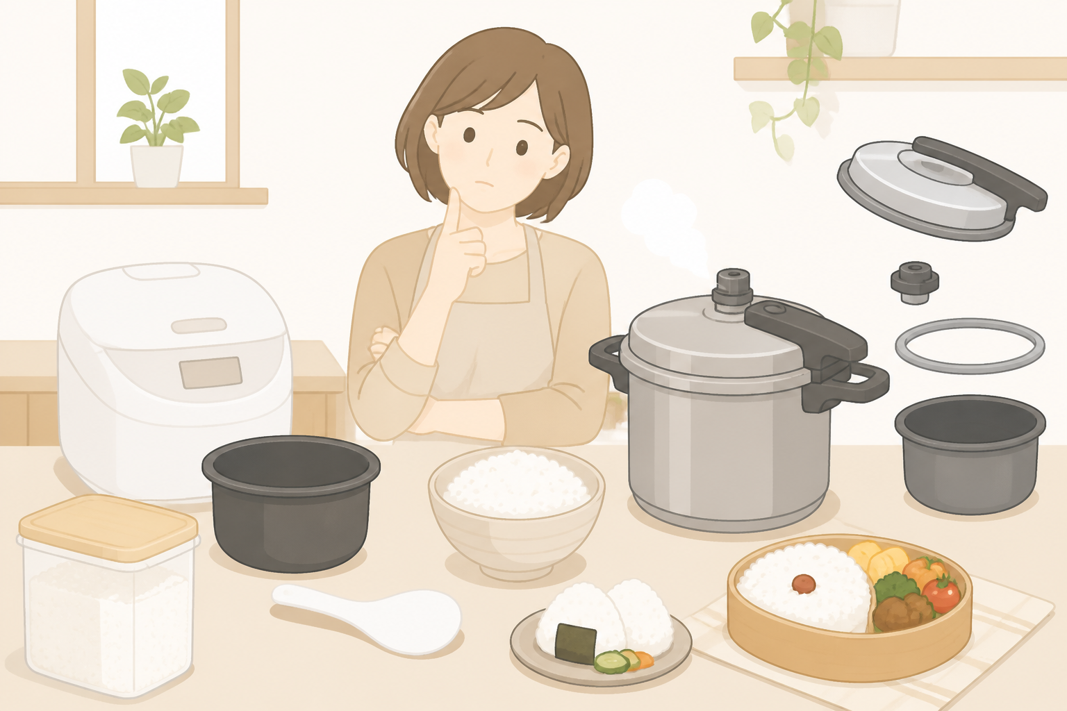 圧力鍋で炊いたもっちりご飯