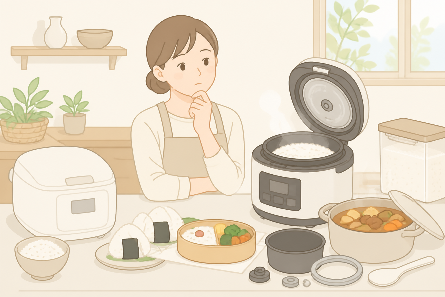 電気圧力鍋でご飯も煮込みもできる図